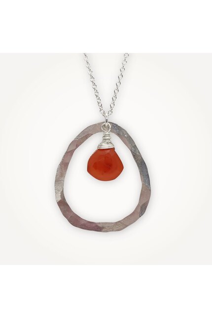 Halskette mit Kieselsteinen aus Sterlingsilber • Karneol 02