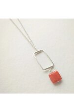 Vertikale Rahmen Ohrringe Feuerachat • Sterling Silber 02