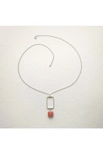 Vertikale Rahmen Ohrringe Feuerachat • Sterling Silber 04